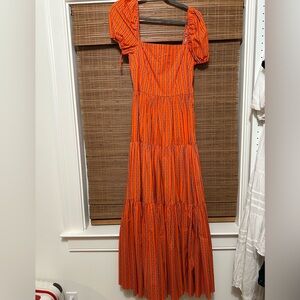 Caroline Constas Orange Maxi Dress